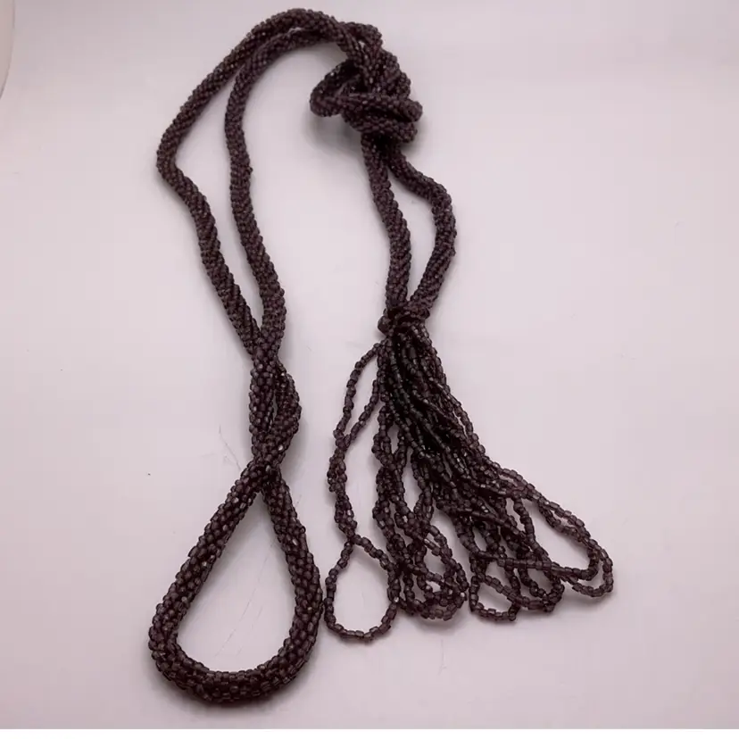 MANIC Knotted Bead Necklace Purple 44β Artisan Made