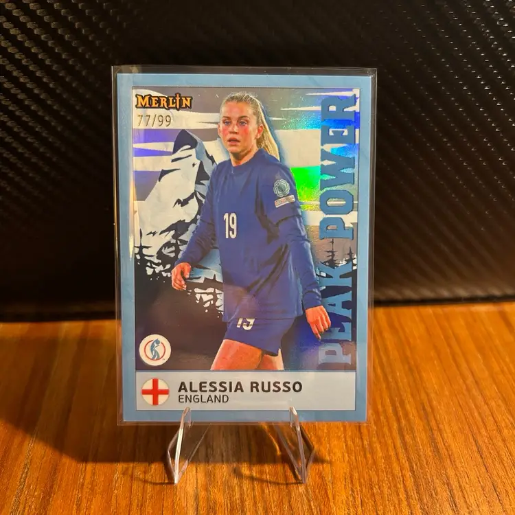 Alessia Russo 2025 Topps Merlin Women’s Euros Peak Power Blue Parallel /99