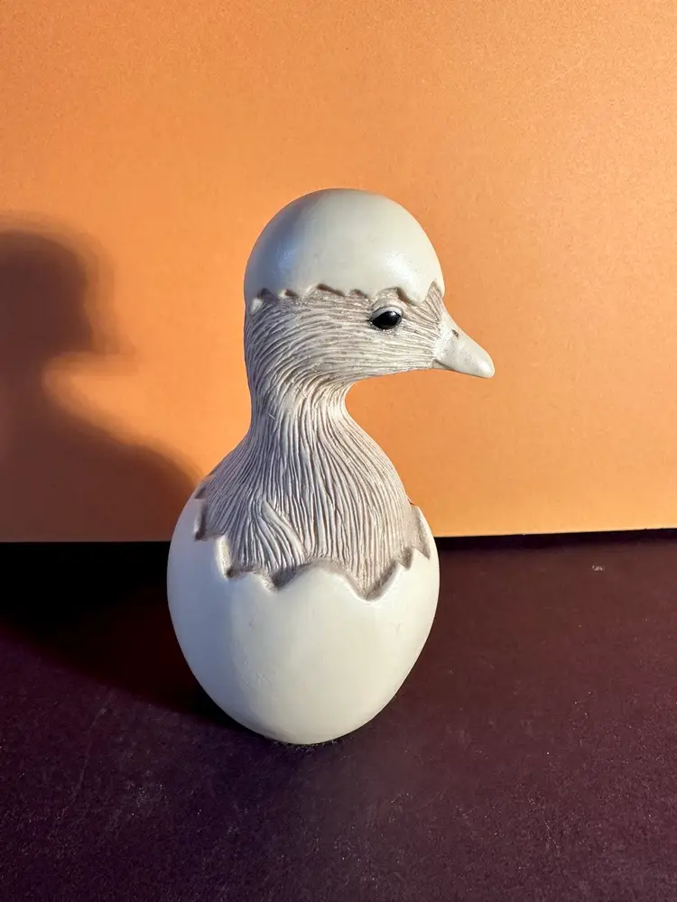 70s Resin Hatching Duckling Signed 3.5 “ No Issues