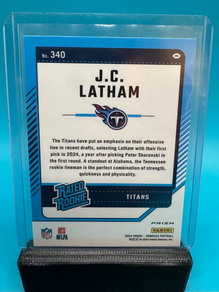 J.C. Latham Optic Rated Rookie Red Pandora RC Tennessee Titans