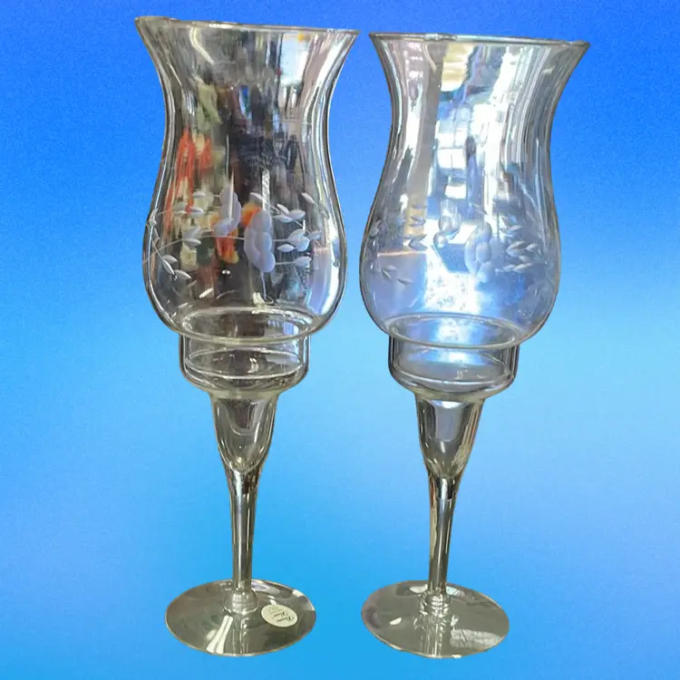 Princess House Pair Of Hurricane Lamps 