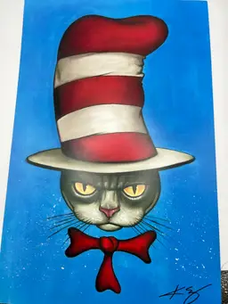 Mad Cat In The Hat Art Print Signed By Kevin Eslinger