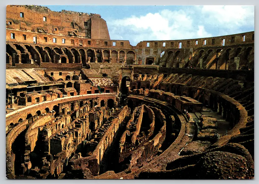 Postcard The Colosseum Interior Rome Italy Archeological Ruins