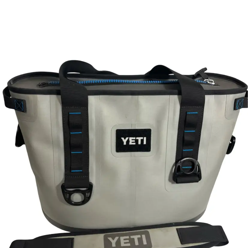 YETI Hopper 20 Soft Cooler Bag Gray Tahoe Blue HydroLok Zipper Waterproof