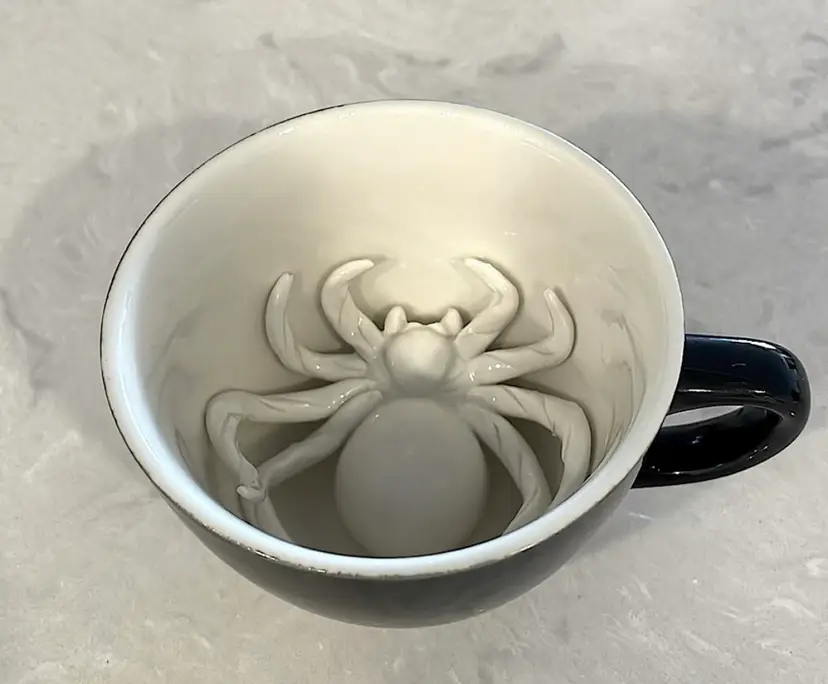 Creature Cup, Black with White Spider Inside 🕷️! Very Unique!🕸️