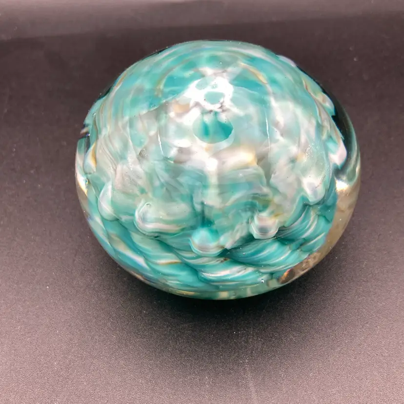 Beautiful Swirls Paperweight! 2” Tall X 3” Wide! 1 Tiny Scuff! See Last Pic!