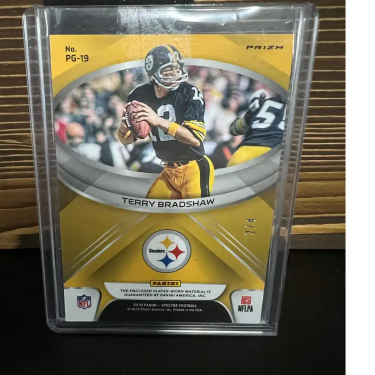 Terry Bradshaw 2019 Spectra Patch 2/4 Pittsburgh Steelers FOOTBALL CARD