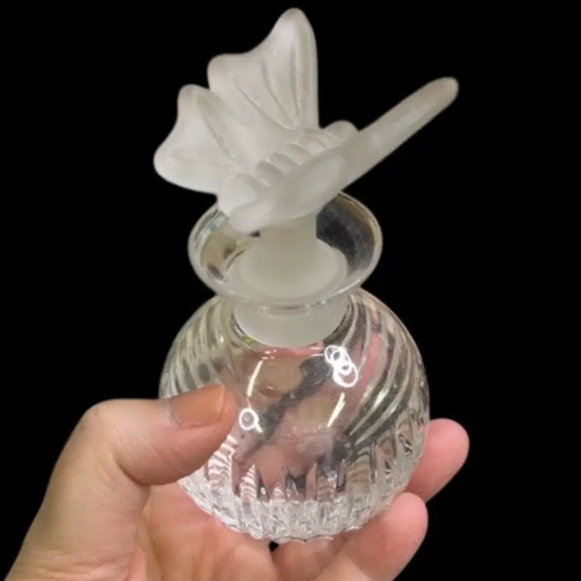 Clear Glass Perfume Bottle With Butterfly Stopper