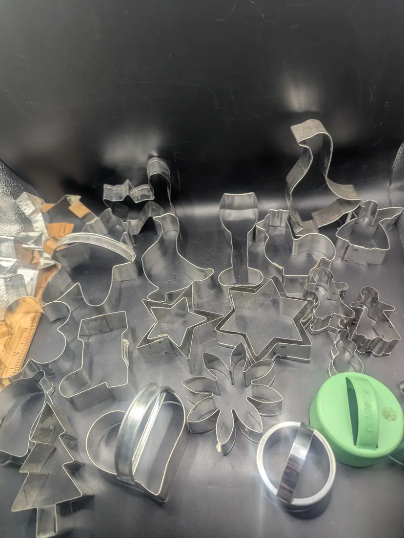 Vintage Lot of 26 Metal Cookie Cutters Various Occasions