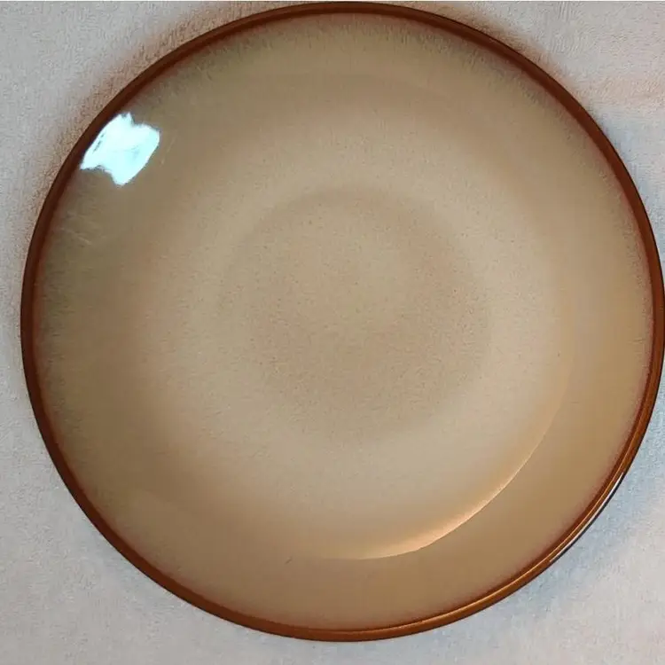 Mix~Match Brown Floral Orange Stripe 4 pc place setting