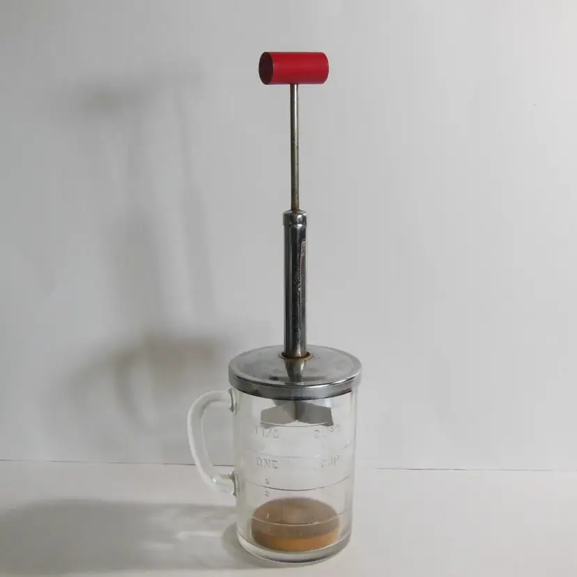 Vintage 1950s' PAMCO Food Chopper W/Clear Glass 12 oz Measuring Cup Bottom