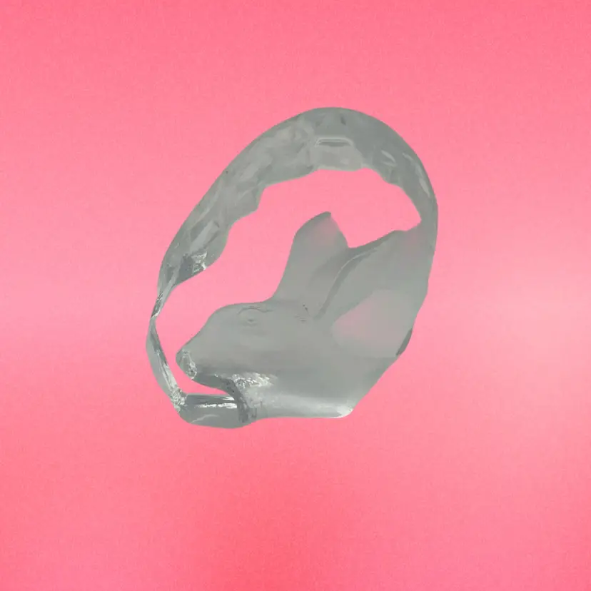 Cristal d’arques 24% Lead Crystal Rabbit Paperweight, 4” Tall x 3.25” Wide