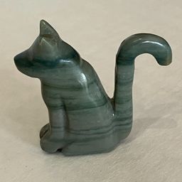 Vintage Small Hand Carved Stone Cat Fetish