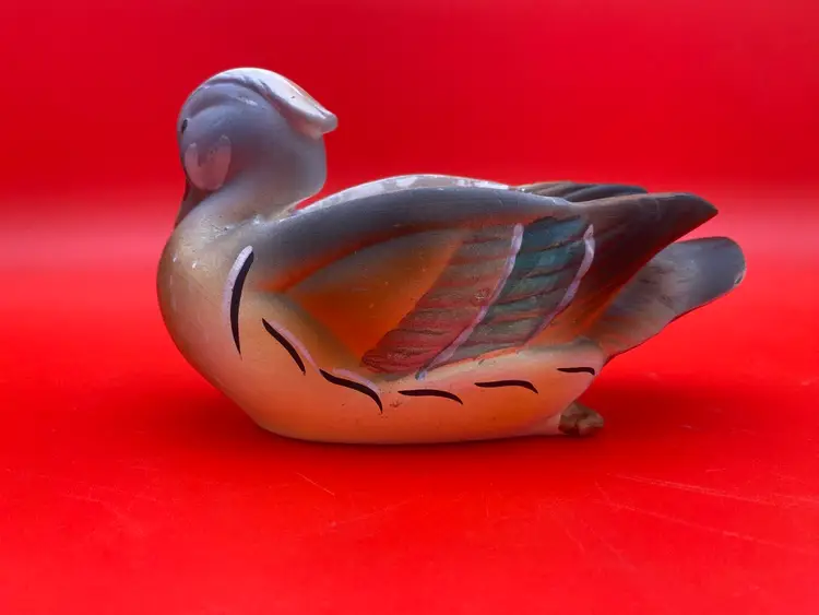 Ceramic Duck Planter - Vintage Japan Made - Marked 'Wood Duck'
