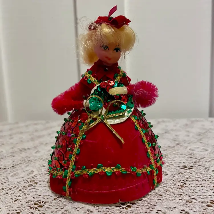 Vintage Holiday Christmas Winter Kitschy Dolls Set of Four