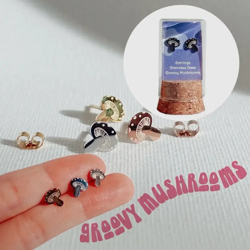 Groovy Mushrooms | Earring Studs