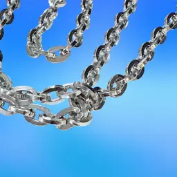 Vintage West Germany Chunky Chain Link Lightweight Silvertone Necklace (KK)