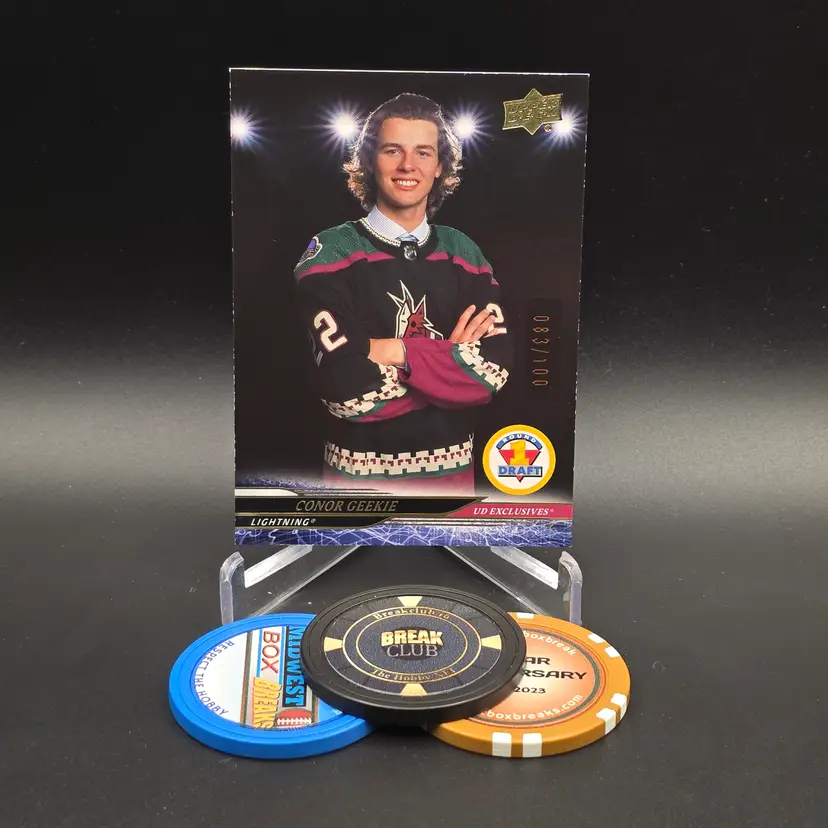 Connor Geekie Rookie 2024-25 Upper Deck Extended Series  Hockey 1st Round Rookies Exclusives Parallel Numbered 83/100 Card #744- Tampa Bay Lightning