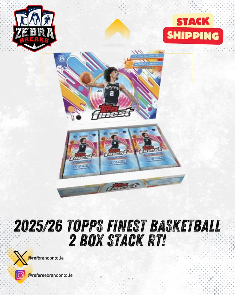 ZB 2674: 2025/26 Topps Finest Basketball 2 Box Stack Rip (Rips 2/27)