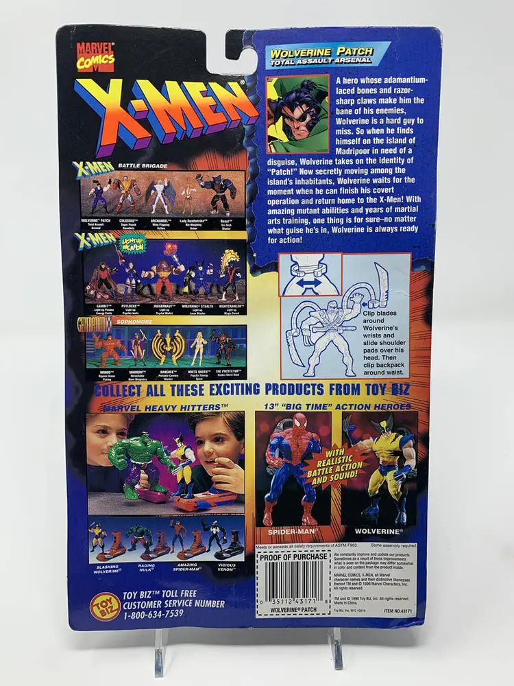 Wolverine Patch Action X-Men: Battle Brigade Action Figure (BRAND NEW/1996)