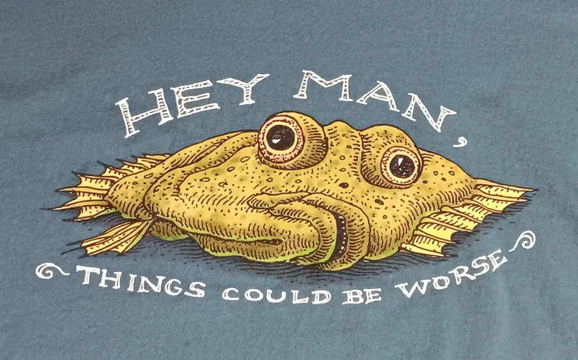 Ray Troll Rock Fish Hey Man t-shirt Alaska Souvenir Fishing Deadliest Catch