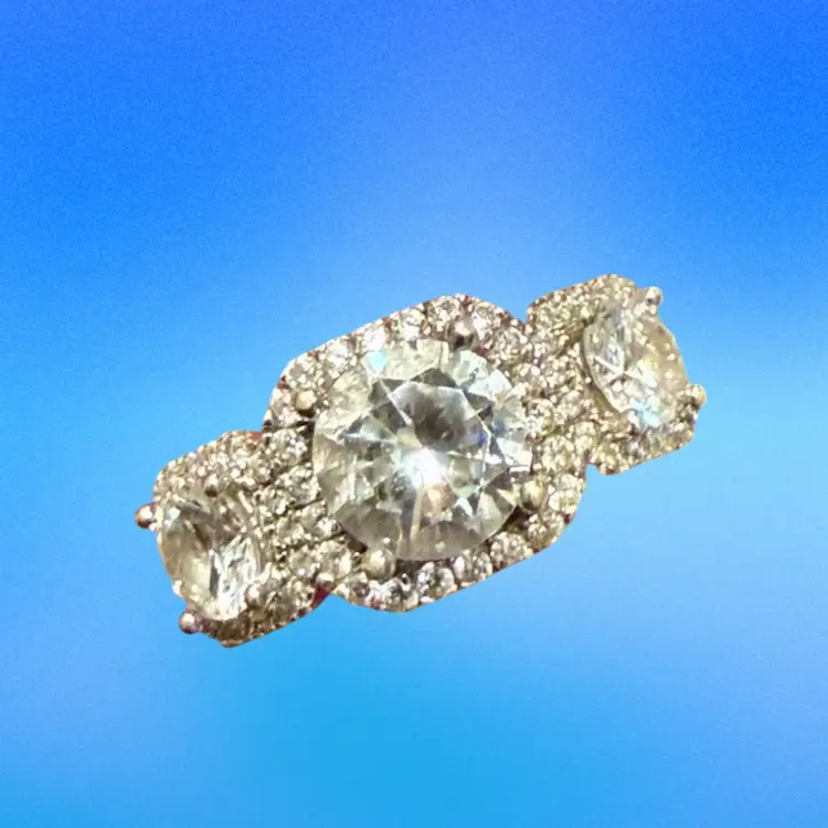 JTV Designer SD Cubic Zirconia Rhodium Over Sterling Silver Ring 5.57ctw, Size 6,
4.4g