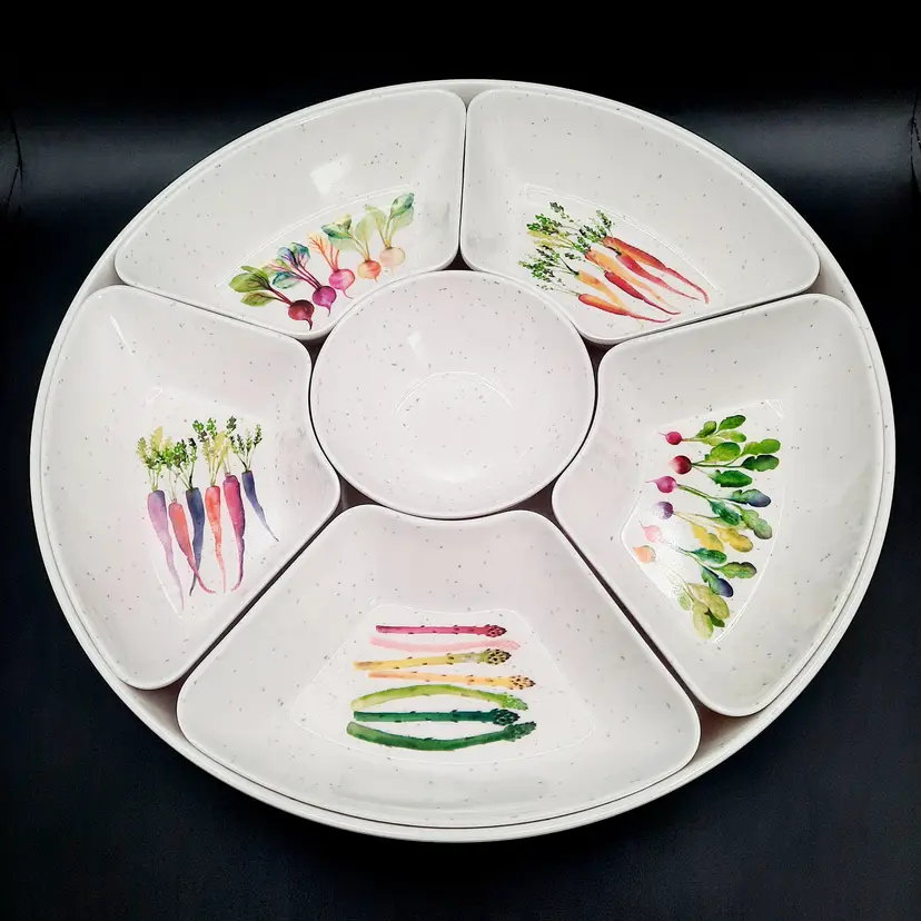 Colorful Carrots Farmhouse by Rachel Ashwell Lazy Susan Serving Tray Spring