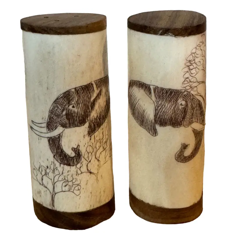 Bone Elephant Salt And Pepper Set