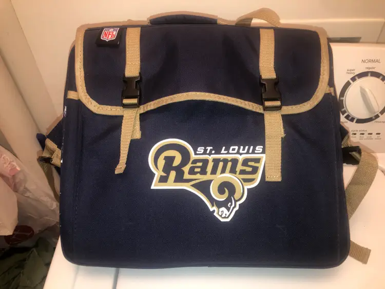 VINTAGE ST. LOUIS RAMS NFL FOOTBALL BACK & BUTT SEAT CUSHION WITH DRINK HOLDER