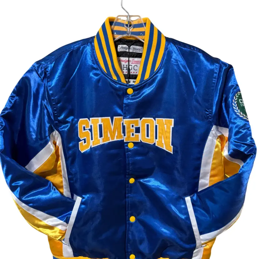 New $100 Headgear Classics Derrick Rose satin varsity jacket Youth L