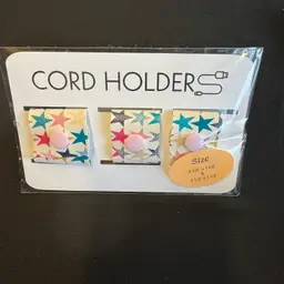 Cord Holder - Faux Leather, Stars S-2