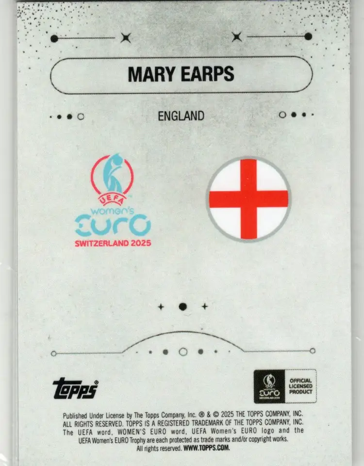 2025 Topps Merlin UEFA Women's Euro Soccer Mystic Nights Mary Earps 5 Card Lot