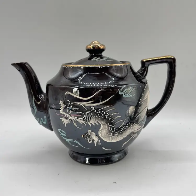 Vintage Black/Brown Dragon Ware Teapot