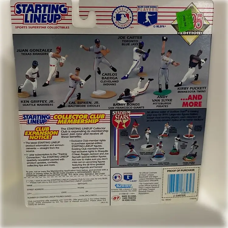 1995 Starting Lineup Joe Carter Toronto Blue Jays Figure – New in Package