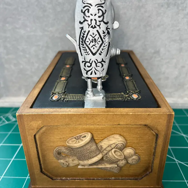 Replica Of A Vintage Singer Sewing Machine Storage Box Made Of Resin And Wood