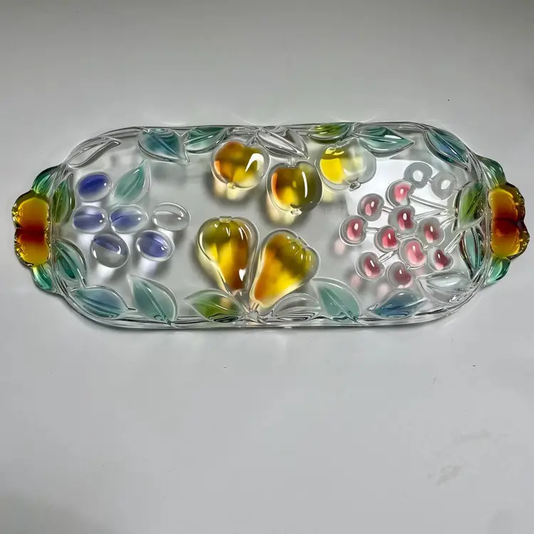 Mikasa Glass Garden Harvest Tray with Handles