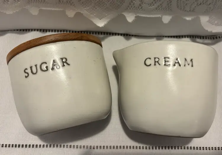 Hearth & Hand Magnolia Farmhouse Stoneware Cream & Sugar Set