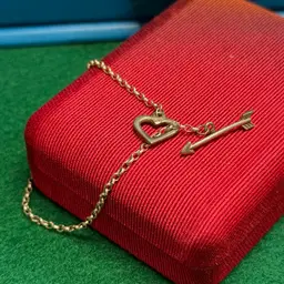 Sterling 925 Silver Heart & Arrow Toggle Clasp Bracelet Valentine