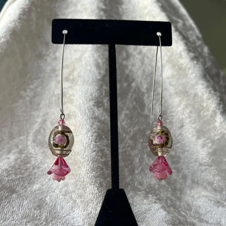 #43 "Ladies Night" Series - Handmade by Me -- Lampwork Glass Earrings