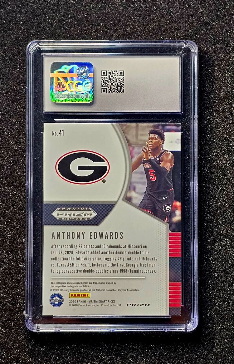 2020 Panini Prizm DP Anthony Edwards #41 RC Green Prizm RC Rookie CGC 10