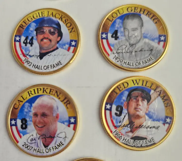 8 Colorized State Quarters with Famous Baseball Heroes