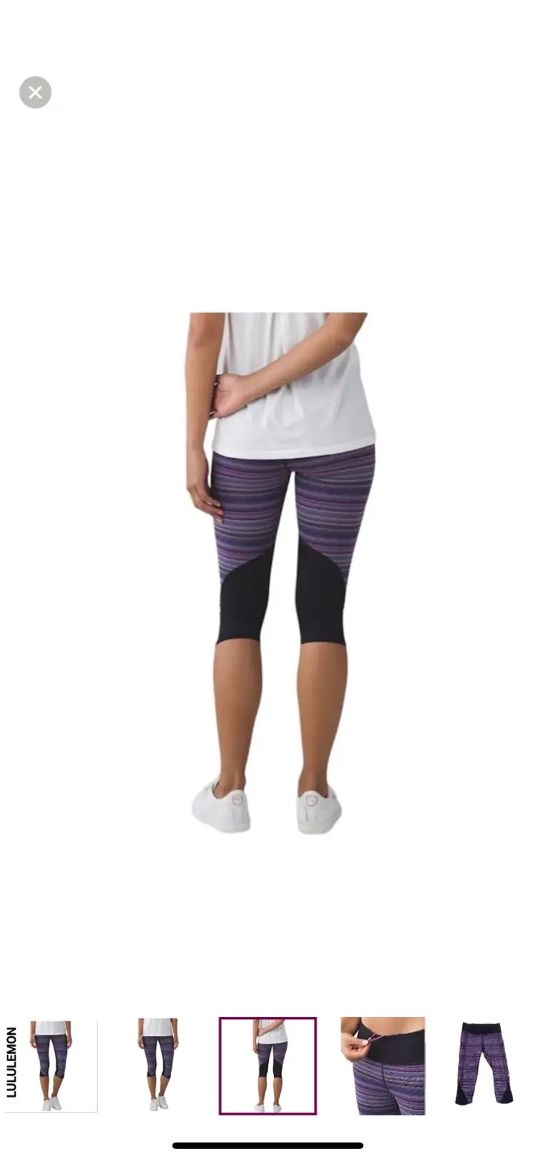 LULULEMON Vent it Out Crop Legging in Space Dye Twist Ultra Violet & Navy
