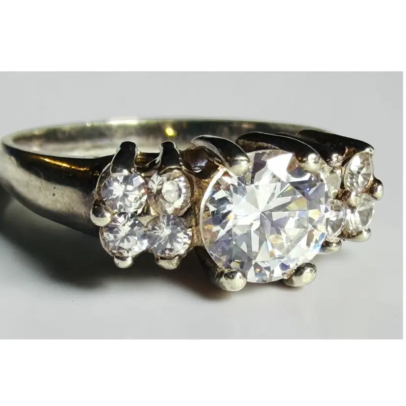 Sterling Silver CZ Ring- Size 8.5