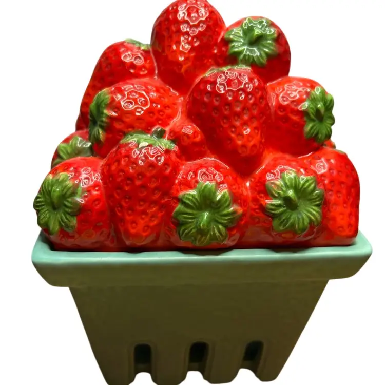 Homeworx By Harry Slatkin Ceramic Strawberry Basket Candle Holder @7x5