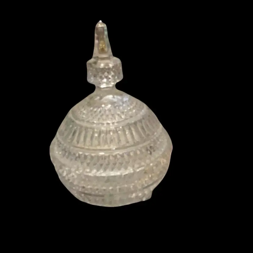 Beautiful Glass Compote 3 Footed With Lid