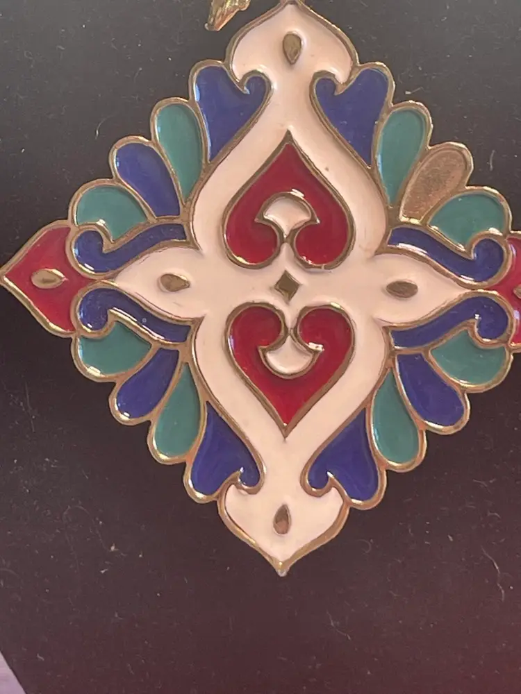 Vintage Vendome Enamel Medallion Necklace