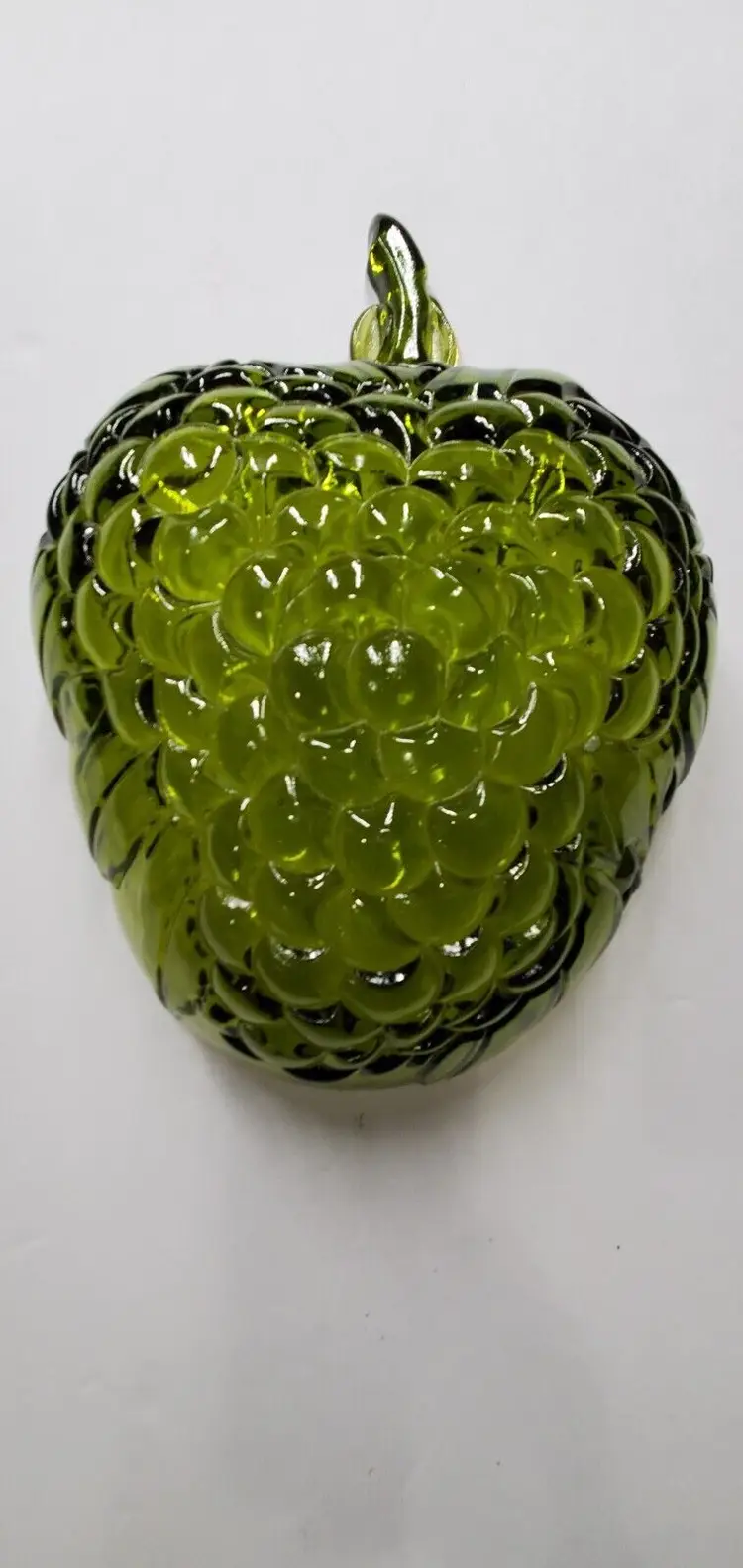 Vintage Indiana Glass Avocado Green Glass Grape Embossed Bowl