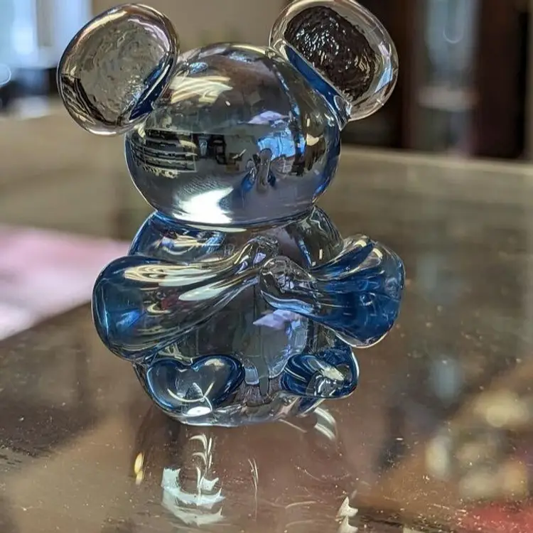 Blue Glass Koala Bear Figural Figurine Commemorative Fine Art Gallery blown