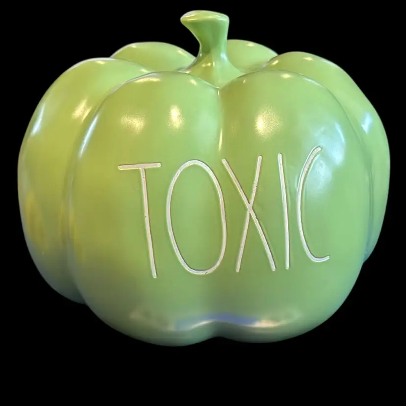 Green " Toxic" Rae Dunn Ceramic Pumpkin