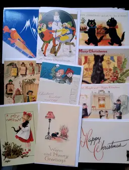 10 x Vintage Design Christmas Cards Random Pack #25